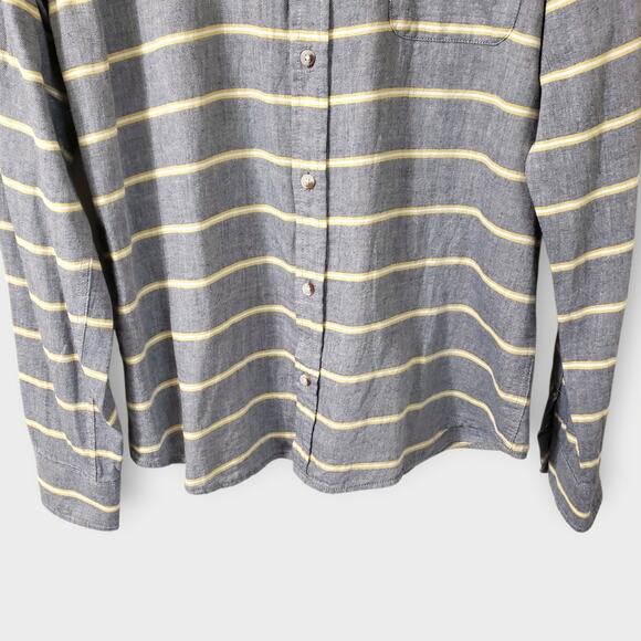 Marine Layer Alemany Mens Casual Button Up Shirt Gray Yellow Stripe Sz Medium - Picture 3 of 13
